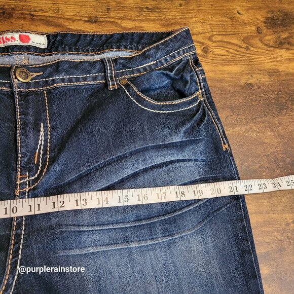 1st Kiss Jeans 20 Skinny High Rise Embellished Thick Stitch Dark Wash Stretch - Picture 7 of 12